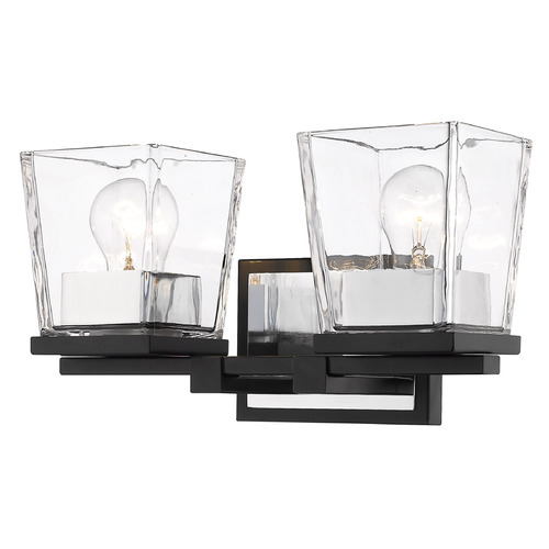 Z-Lite Bleeker Street Matte Black & Chrome Bathroom Light by Z-Lite 475-2V-MB-CH