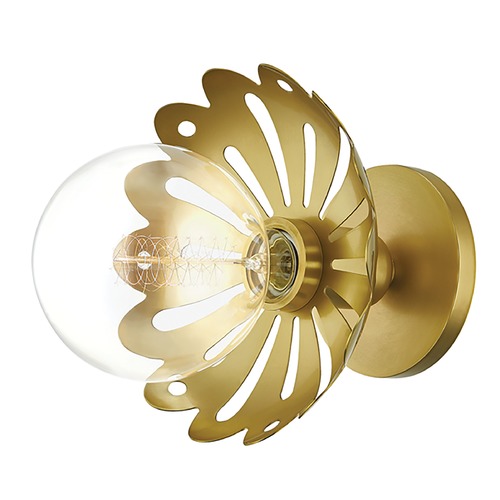 Mitzi by Hudson Valley Alyssa Wall Sconce in Aged Brass by Mitzi by Hudson Valley H353101-AGB