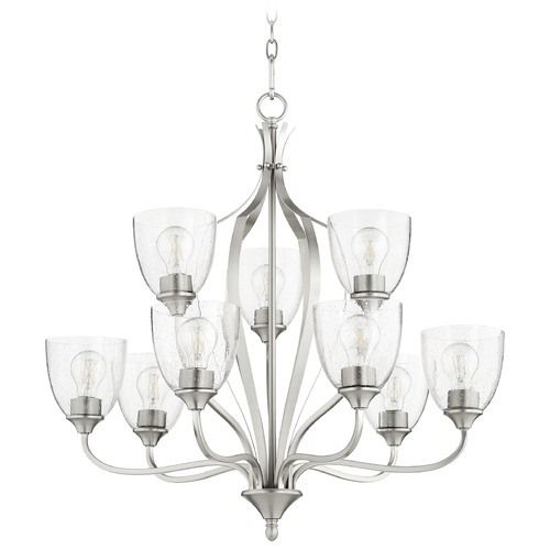 Quorum Lighting Jardin Satin Nickel Chandelier by Quorum Lighting 6127-9-265