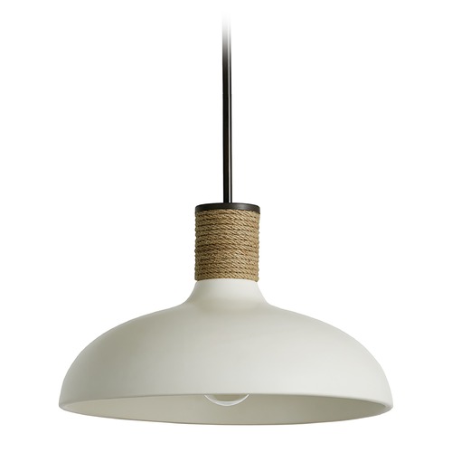 Destin 17.50-Inch Ceramic & Jute Cloche Pendant in Dark Pewter by Capital Lighting