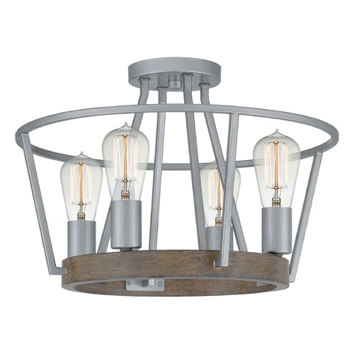 Quoizel Lighting Brockton Brushed Silver Semi-Flush by Quoizel Lighting BRT1717BSR