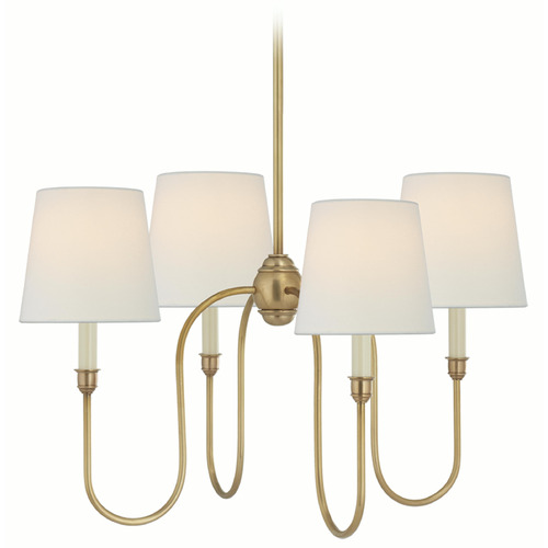 Visual Comfort Signature Collection Thomas O'brien Vendome Hand-Rubbed Antique Brass Chandelier