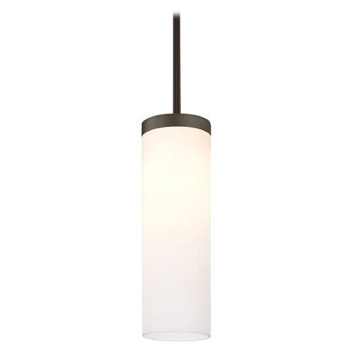 Besa Lighting Friz Bronze LED Mini-Pendant Light with Cylindrical Shade