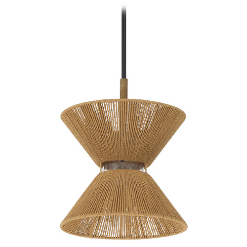 Craftmade Lighting Serena Flat Black & Walnut Pendant Light with Conical Shade