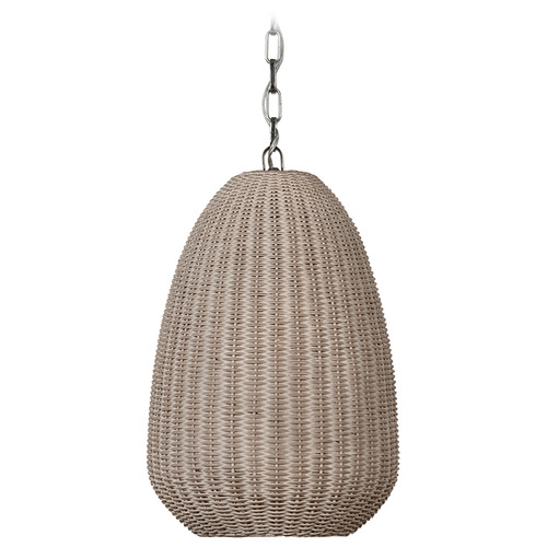 Kokomo Polished Nickel Ash Wicker Pendant