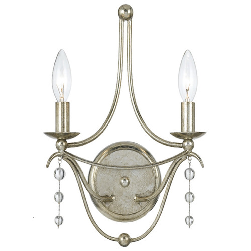 Crystorama Lighting Metro Antique Silver Sconce