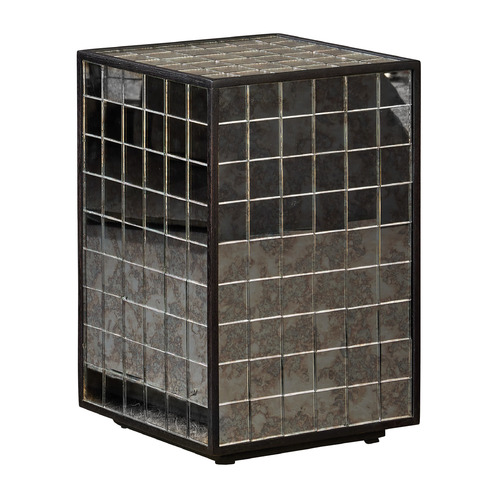 Currey and Company Mosaico Ebony & Antique Mirror Accent Table