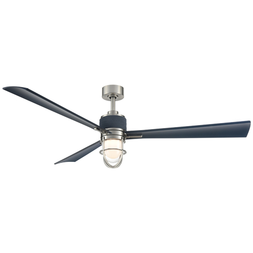 Minka Aire Minka Aire Nauticus Brushed Nickel LED Ceiling Fan with Light F768L-BNW/NVY
