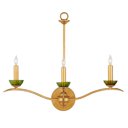 Currey and Company Flannery Contemporary Gold Leaf / Green Sconce