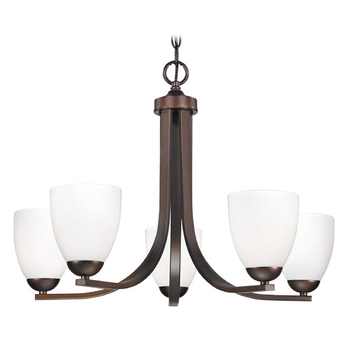 Design Classics Lighting 5-Light Chandelier in Bronze 584-220 GL1024MB