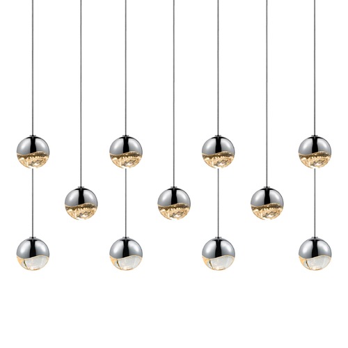 Grapes Polished Chrome LED Multi-Light Pendant by Sonneman Lighting