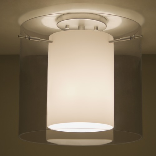 Besa Lighting Pahu Satin Nickel Semi-Flushmount Light