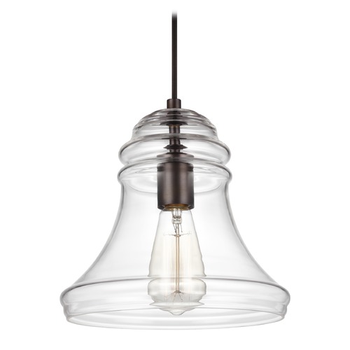 Generation Lighting Doyle Oil Rubbed Bronze Mini-Pendant Light with Bowl / Dome Shade P1440ORB