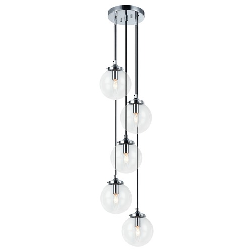 The Bougie Chrome Multi-Light Pendant by Matteo Lighting