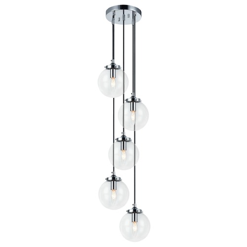 Matteo Lighting The Bougie Chrome Multi-Light Pendant by Matteo Lighting C63005CHCL