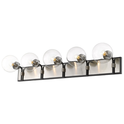 Z-Lite Parsons Matte Black & Brushed Nickel Bathroom Light by Z-Lite 477-5V-MB-BN