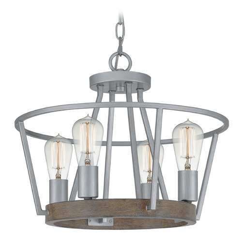 Quoizel Lighting Brockton Brushed Silver Pendant by Quoizel Lighting BRT2817BSR