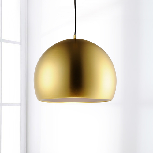 Palla 20-Inch LED Pendant in Satin Brass & Coffee by ET2 Lighting