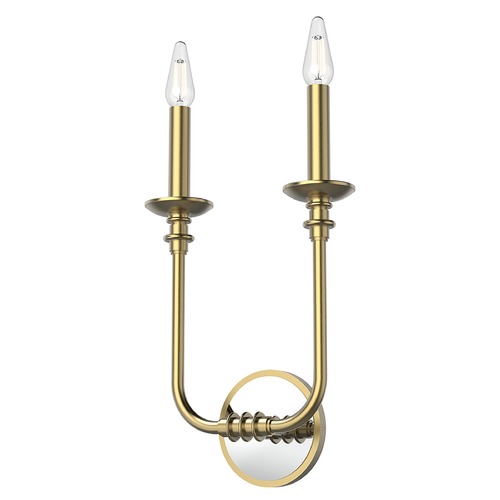 PeAbody Vintage Brass Sconce by Alora Lighting