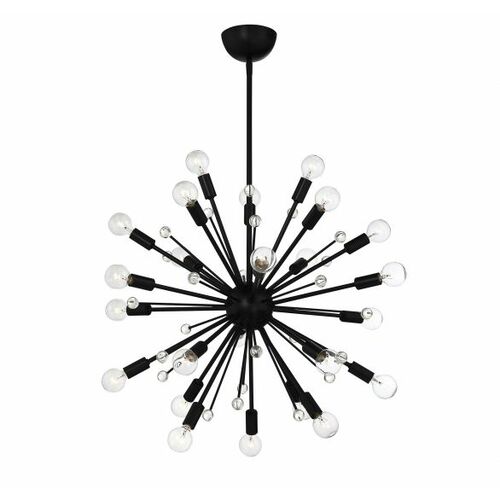Galea 24-Light Crystal Chandelier in Matte Black by Savoy House