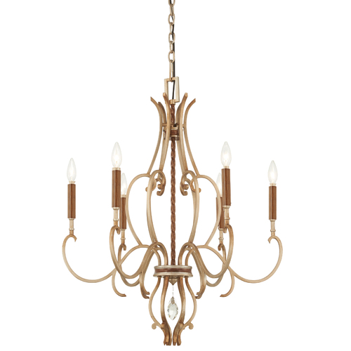 Magnolia Manor 6-Lt Chandelier in Pale Gold & Bronze by Metropolitan