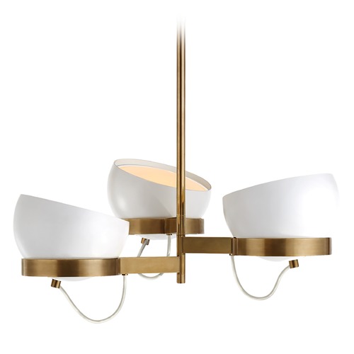 Visual Comfort Signature Collection Barbara Barry Lightwell Triple Chandelier in Brass by Visual Comfort Signature BBL5150SBWHT