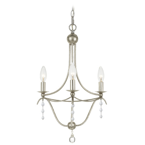 Crystorama Lighting Metro Antique Silver Mini-Chandelier