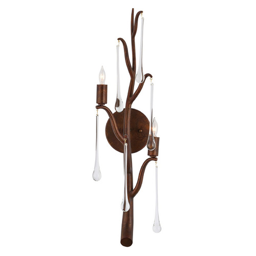 Currey and Company Morning Grove Rhine Gold / Clear Sconce