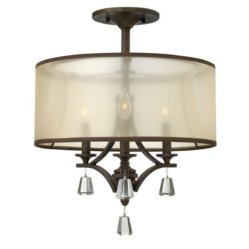 Fredrick Ramond Mime French Bronze Semi-Flush Mount Light by Fredrick Ramond FR45601FBZ