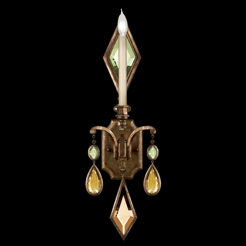 Fine Art Lamps Encased Gems Bronze Patina Sconce