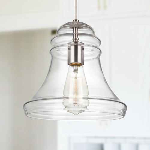 Doyle Pendant in Satin Nickel by Visual Comfort Studio