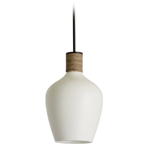 Destin Ceramic and Jute Pendant in Dark Pewter by Capital Lighting