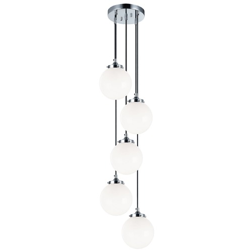 The Bougie Chrome Multi-Light Pendant by Matteo Lighting