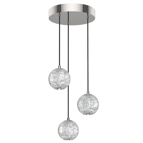 Marni Polished Nickel LED Multi-Light Pendant by Alora Lighting