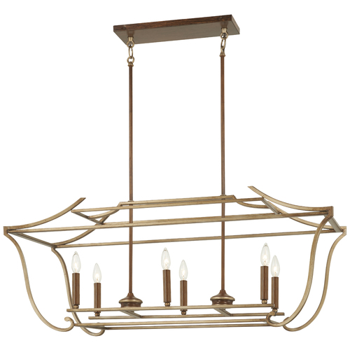 Magnolia Manor 6-Light Linear Light in Gold & Bronze by Metropolitan