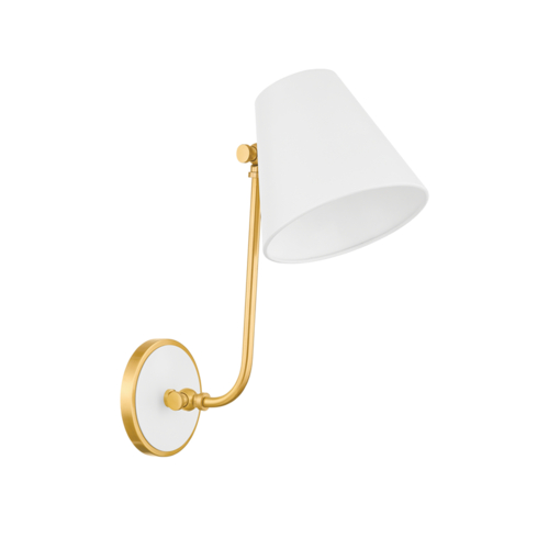 Georgann Wall Sconce in Aged Brass & White by Mitzi by Hudson Valley