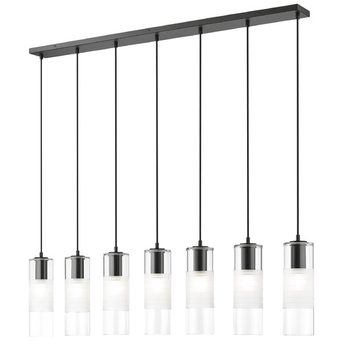 Z-Lite Z-Lite Alton Matte Black Multi-Light Pendant with Cylindrical Shade 824P-7L-MB