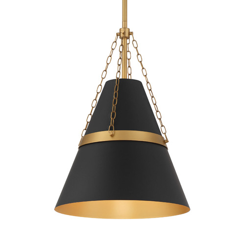 Springfield Pendant in Legacy Brass & Matte Black by Minka Lavery