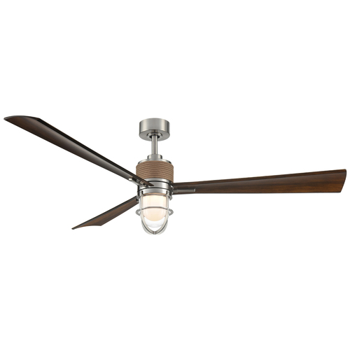 Minka Aire Nauticus Brushed Nickel LED Ceiling Fan with Light