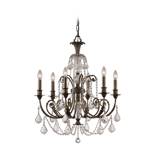 Crystorama Lighting Regal Crystal Chandelier in English Bronze by Crystorama Lighting 5116-EB-CL-SAQ