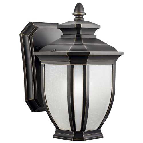 Salisbury 10.25-Inch Outdoor Wall Light in Rubbed Bronze by Kichler Lighting