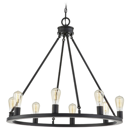 Design Classics Lighting Bainbridge 30-Inch Chandelier in Matte Black by Design Classics 1608-07