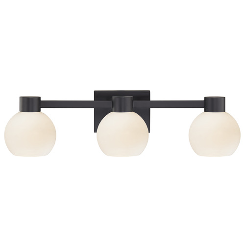 Design Classics Lighting Vashon 3-Light Bath Light in Matte Black by Design Classics Lighting 2103-07 G1832-WH