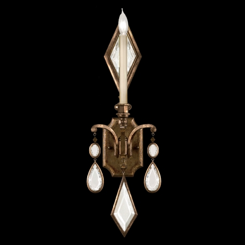 Fine Art Lamps Encased Gems Bronze Patina Sconce