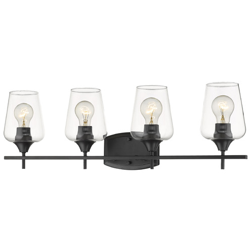 Z-Lite Joliet Matte Black Bathroom Light by Z-Lite 473-4V-MB