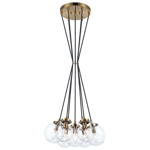 The Bougie Aged Gold Multi-Light Pendant by Matteo Lighting