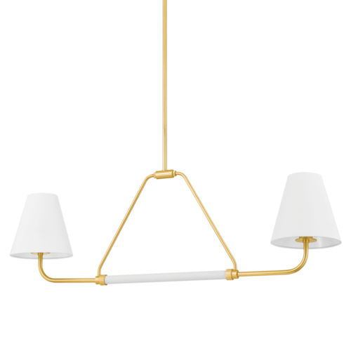 Mitzi by Hudson Valley Georgann Linear Light in Aged Brass & White by Mitzi by Hudson Valley H891902-AGB/SWH