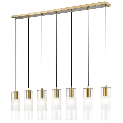 Z-Lite Z-Lite Alton Modern Gold Multi-Light Pendant with Cylindrical Shade 824P-7L-MGLD