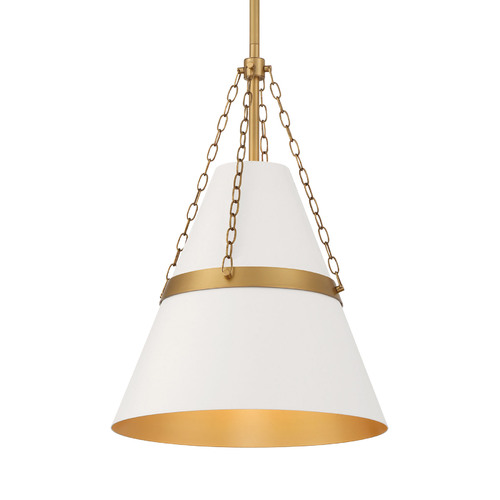 Springfield Pendant in Legacy Brass & Off White Cream by Minka Lavery