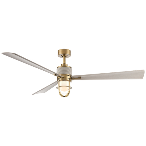 Minka Aire Minka Aire Nauticus Legacy Brass LED Ceiling Fan with Light F768L-LBR/WCD